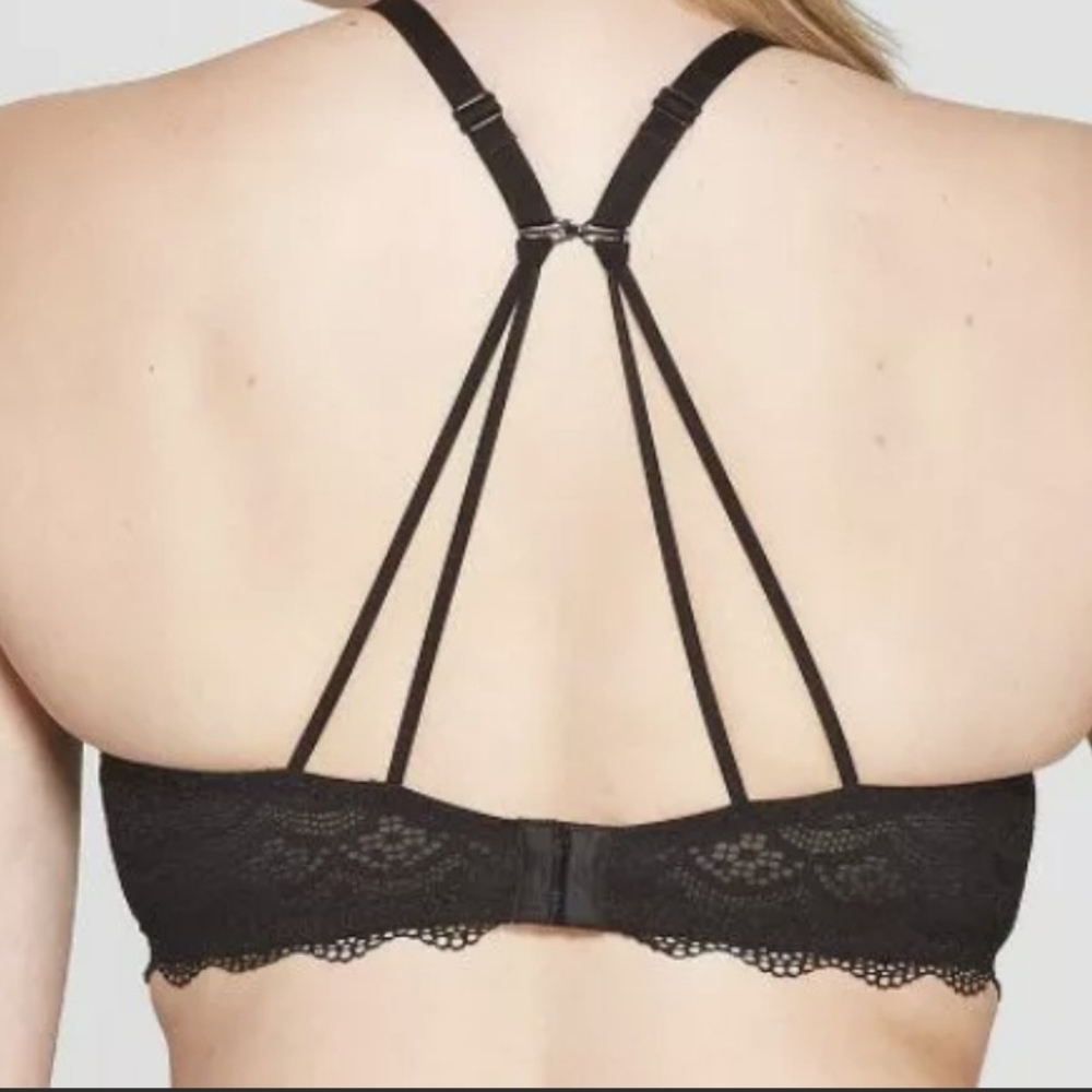 5 Auden Daydream new 32C or 32AA black gray white florapadded demi t shirt Bras - Picture 3 of 9